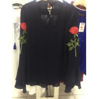 بلوزه كم طويل - M - كحلي