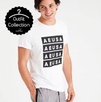 بلوزة رجالي امريكان ايغل بدون قبه - M - ابيض واسود