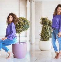 بلوزة ناعمة  - L - ارجواني