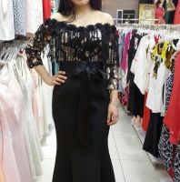 فستان سهرة تركي - 38 Eu - اسود وذهبي