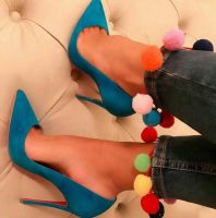 شوز شمواه كعب  - 39 Eu - ازرق مائي