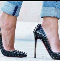 شوز كعب جلد - 40 Eu - اسود