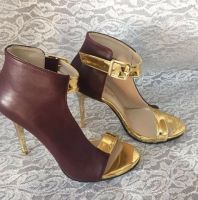 شوز جلد مفتوح مع كعب - 37 - خمري