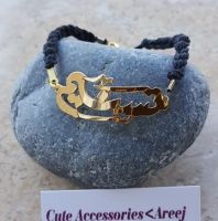 اسوراة بتعليقة اسم مطلي بالذهب 