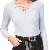 بلوز خريفي ناعم 765 - قياس واحد - سكني فاتح