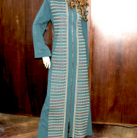 عباءة شتوي مطرز اماراتي  - اخضر -  50