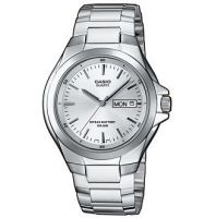 كاسيو موديل Mtp-1228 رجالي فضي و مينا فضي كريستال مع عرض التاريخ واليوم