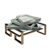 طقم صينية جلد  برونز