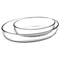 P-Bache PA-159033 Set of 2 Piece Oval Tray - Transparent
