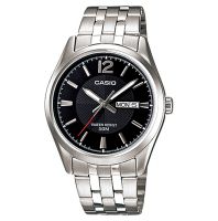 ساعة  كاسيو  بيمنا لون اسود و سوار من الستانلس ستيل للرجال - Mtp-1335d-1a