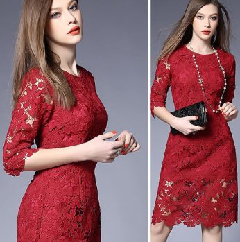 فستان سهرة - M - احمر