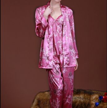 بجامة ستان عرايسي - XL - Dark Pink