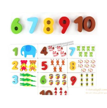 ارقام انجليزية خشبية مع بطاقات