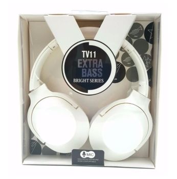 سماعة راس ستيريو Headphone EXTRABASS Tv11 - ابيض