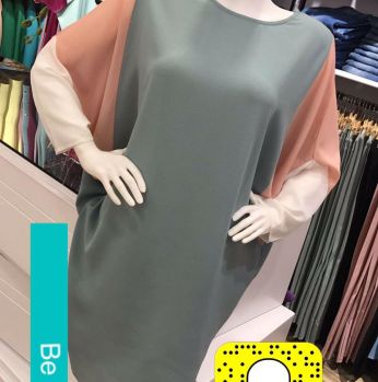 بلوز تركي فلو - مقاس واحد - اخضر وبرتقالي فاتح