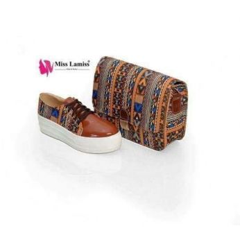 شوز سبور مع حقيبه - 36 Eu - بني متوسط