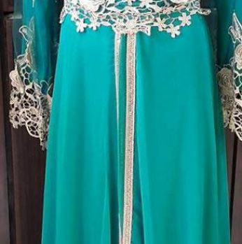 قفطان مغربي فاخر  - L - اخضر