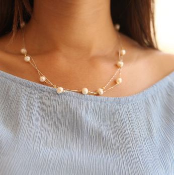 عقد لؤلؤ بالفضة 