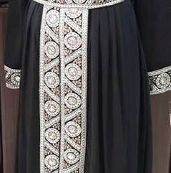 قفطان مغربي - 46 Eu - اسود وذهبي