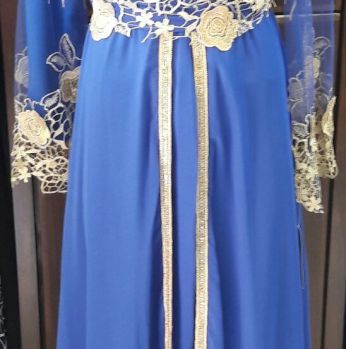 قفطان مغربي فاخر  - M - نيلي