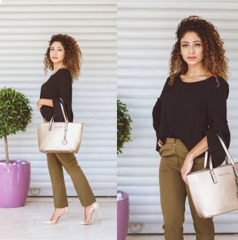 بلوزة ثلاث ارباع - S - اسود