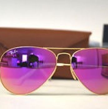 Ray-Ban Sunglasses RB 3025 Aviator Gold Frame with Orange PinkLens - زهري