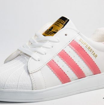 حذاء بناتي - ابيض وزهري