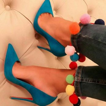 شوز شمواه كعب  - 38 Eu - ازرق مائي