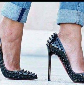 شوز كعب جلد - 37 Eu - اسود