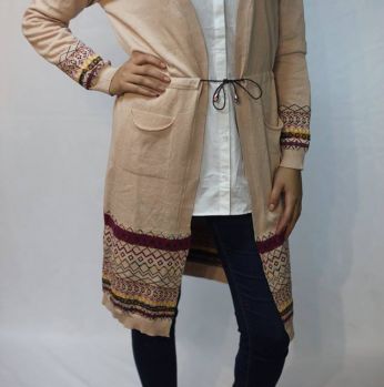 بلوزة فتح طويلة - قياس واحد - زهري فاتح