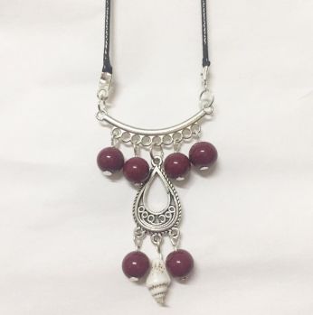 سنسال انتيك خرز مع صدف - جلد