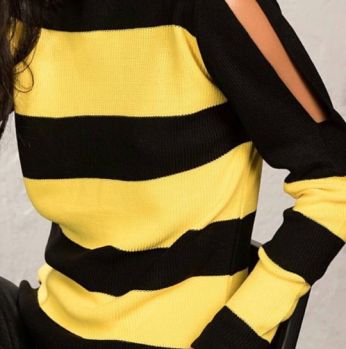 بلوز خريفي تركي - قياس واحد - اسود واصفر