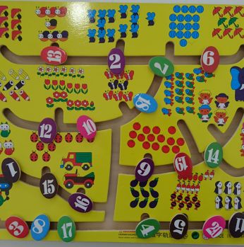 لعبة خشبية مميزة لتعلم توصيل العدد مع المعدود