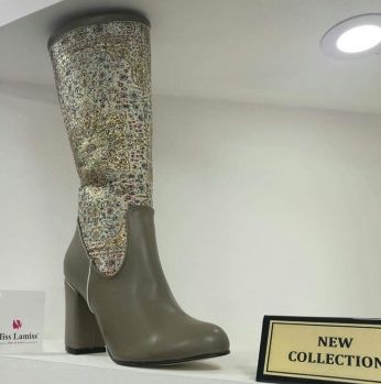 جزمة شتاء موديل 2018 جلد مع تطريز - 37 Eu - فرينش بيج