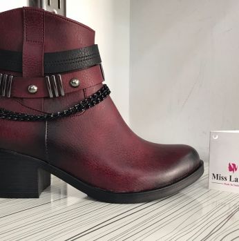 جزمة شتاء موديل 2018 جلد - 36 Eu - ارجواني مائل للاحمر