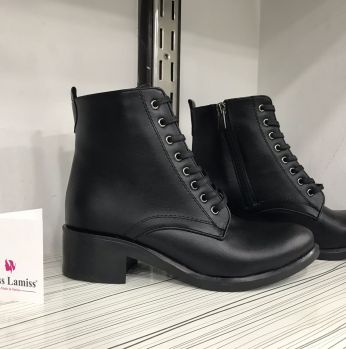 جزمة شتاء موديل 2018 جلد - 37 Eu - اسود