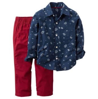 طقم ولادي  -  5سنين - كحلي وخمري