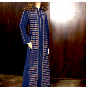 عباءة شتوي مطرز اماراتي - تراكواز - 42