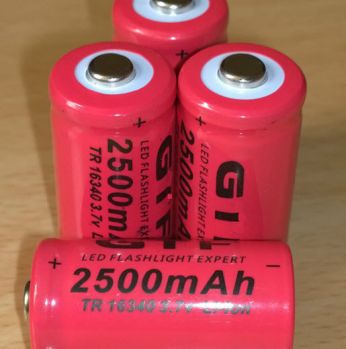 بطارية 16340 قابلة للشحن  للكشافات والليزر