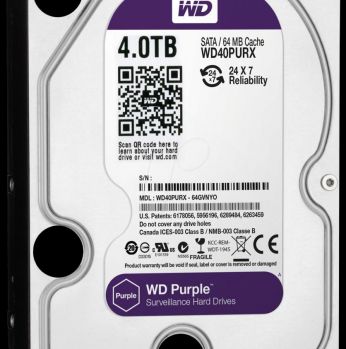 Western Digital 4TB Purple SATA HDD 64 MB Cache - WD40PURX