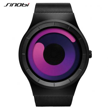 ساعة ماركة سنوبي للجنسيين بتصيم فريد و جذاب  و حزام اسود و لون داخل وردي