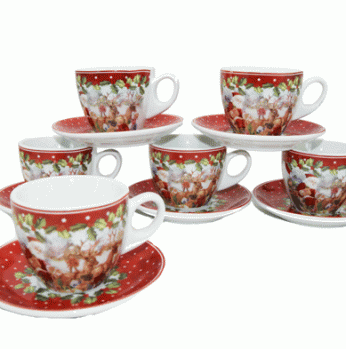 6 فناجين شاي كرسمس 33558