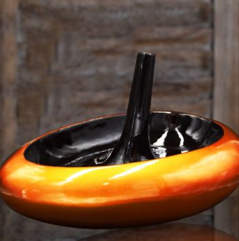 مزهرية قارب  عسلي اسود Millano