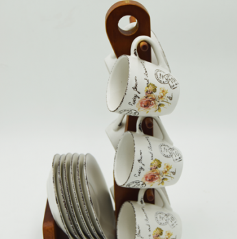 طقم6فنجان قهوة ستاند خشب Victoria 9169404