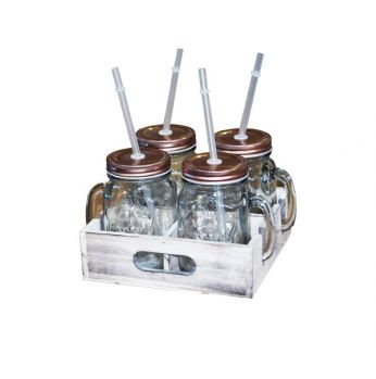 كاسات زجاج مع مصاصة  ،،honey