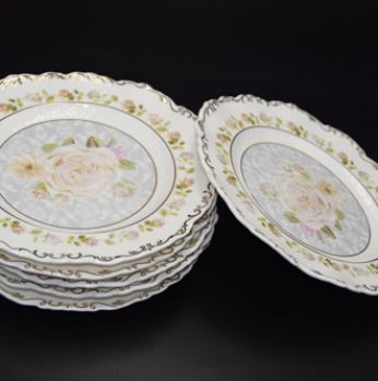 6 صحون كيك white flower