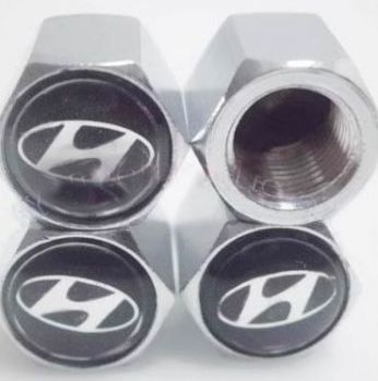 Hyundai Emblem Wheel Tyre Tire Valve Air Caps Cover Stem