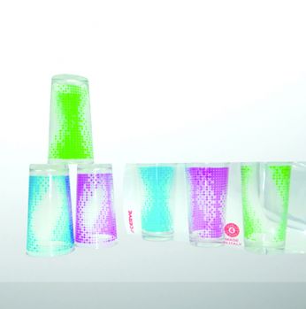 3كاسات طويل نقط الوان