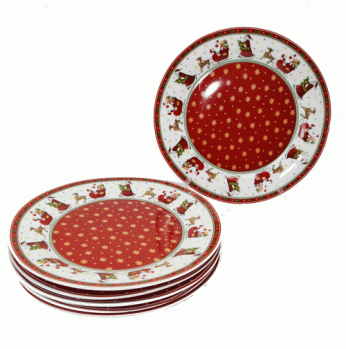 6صحون اكل رئيسي كرسمس  35115