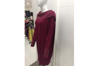 فستان بقبة دائرية  - Xl - خمري